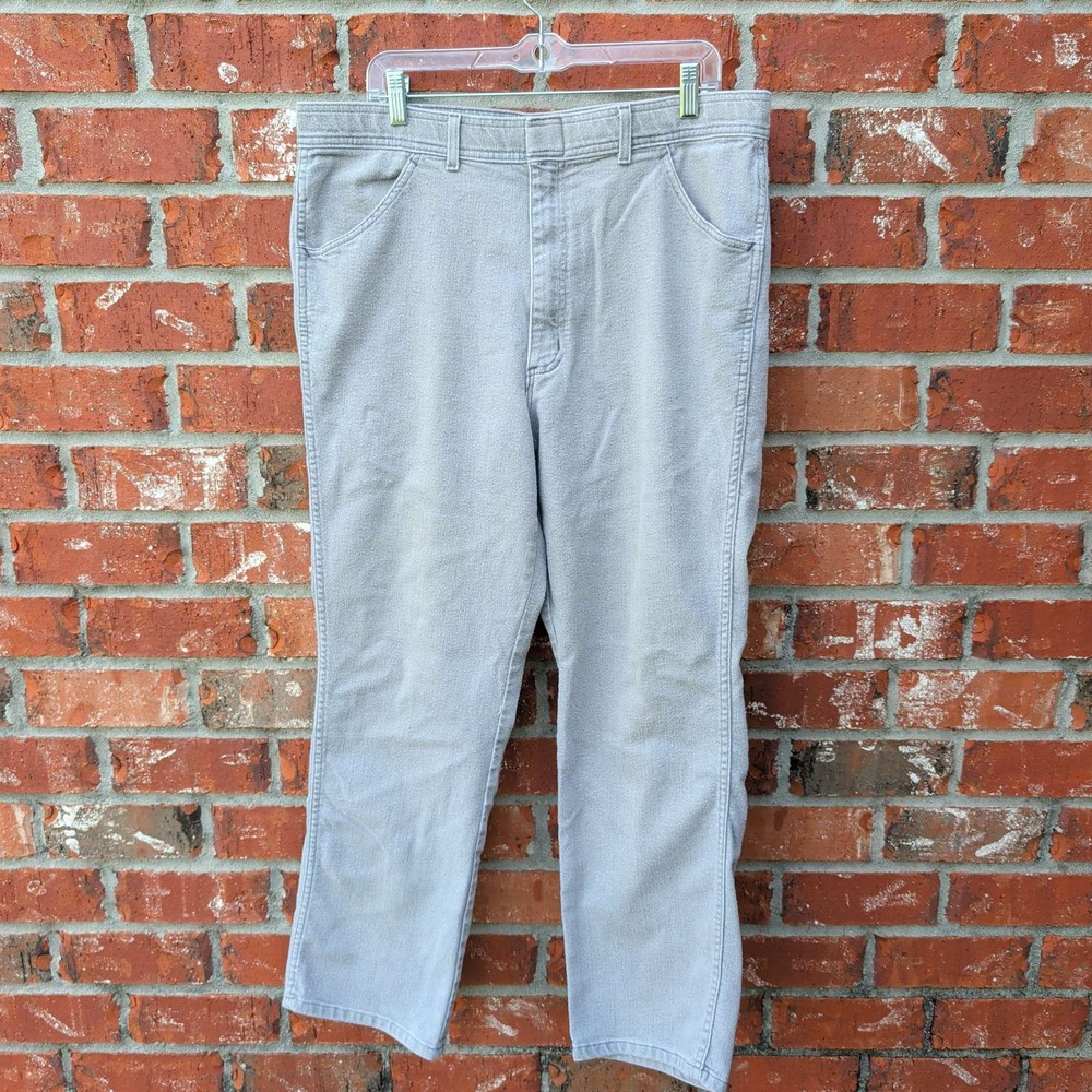 Sports Denim Pants Mens 40x30 Gray Straight Leg Workwear Made in USA Vintage